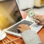 laptop,money,Online shopping concept