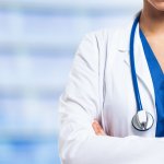 Nurse on a blue background